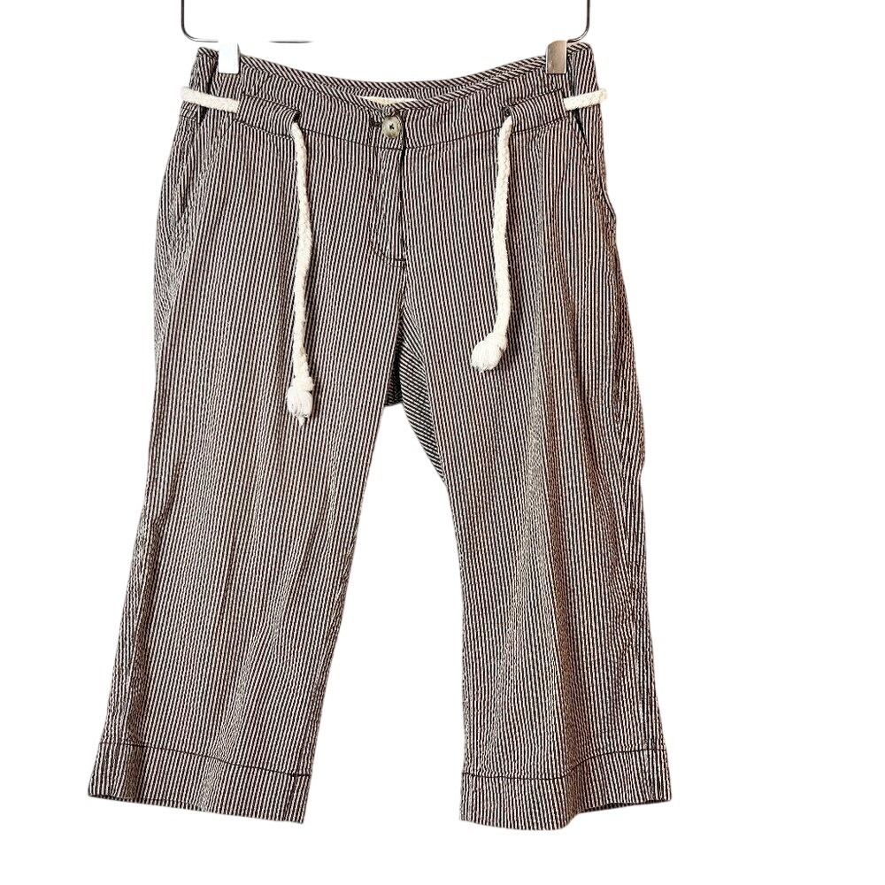 Michael Kors Women's Gray & Brown Striped Capri Size‎ 4